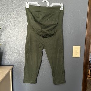 Blanqi Everyday Belly Support Maternity Capri Leggings Dark Green Size XL